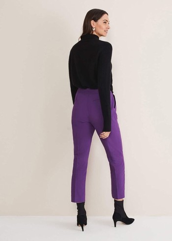 Phase Eight Julianna Cropped Straight Legs Trousers Purple Australia | CG6814072